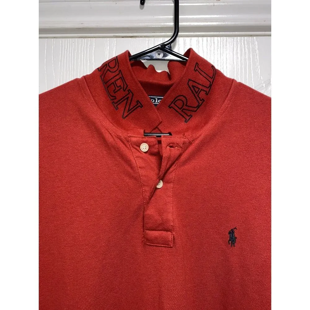 Ralph Lauren Red Blue Pony‎ Mens Short Sleeve Polo Shirt Size 2XL